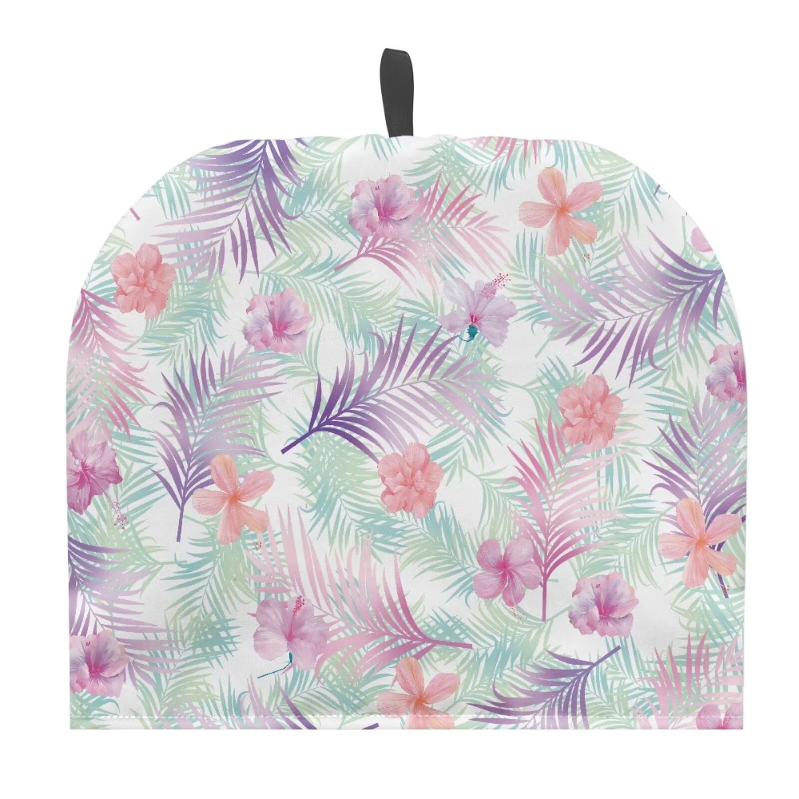 Tutolipy Tropical Floral Leaves Tea Cozy Insulated Tea Pot Dust Cover Teapot Cozy Breakfast Keep Warmer Tea Pot Cover Durable Tea Kettle Protector for Home Kitchen Tabletop Decor — image 1