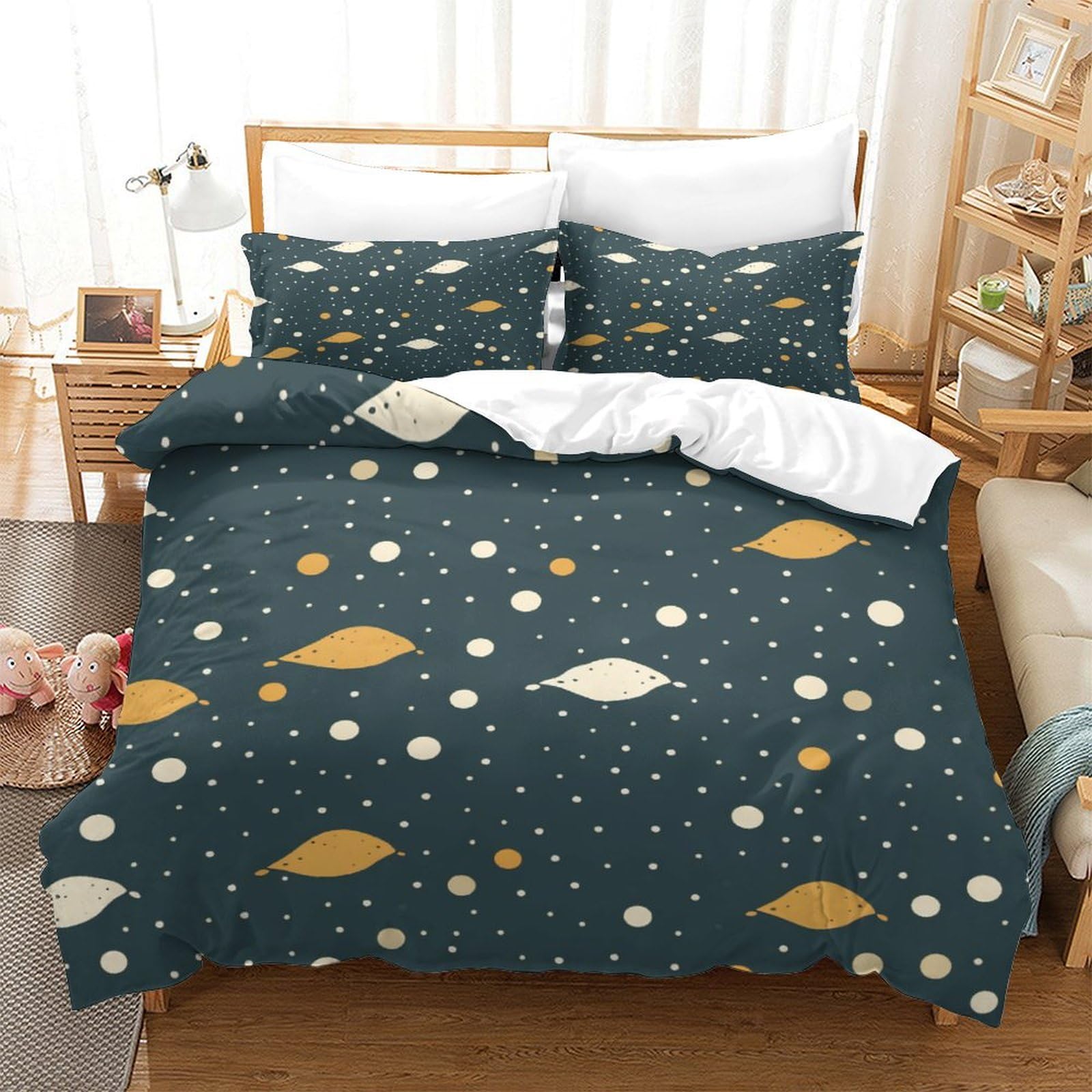 P1S9U7W5Y 3D Printed Galaxy 3pcs Microfiber Space Duvet Cover Set Universe Bedding Set King
