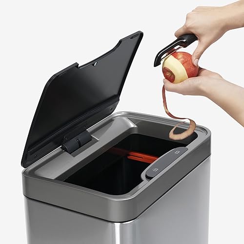 Miniatura 4 de Mbillion Bote de basura automático con sensor de movimiento de 15 galones, de acero inoxidable, con tapa, rectangular, para cocina, dormitorio