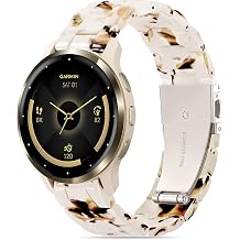 Compatible with Garmin Venu 3s Watch Band Resin, 18mm Strap Compatible for Garmin Venu 4s 41mm/Venu 2s/Forerunner 265s/255s/Vivoactive 4s Wristband Bracelet Replacement with Stainless Steel Buckle