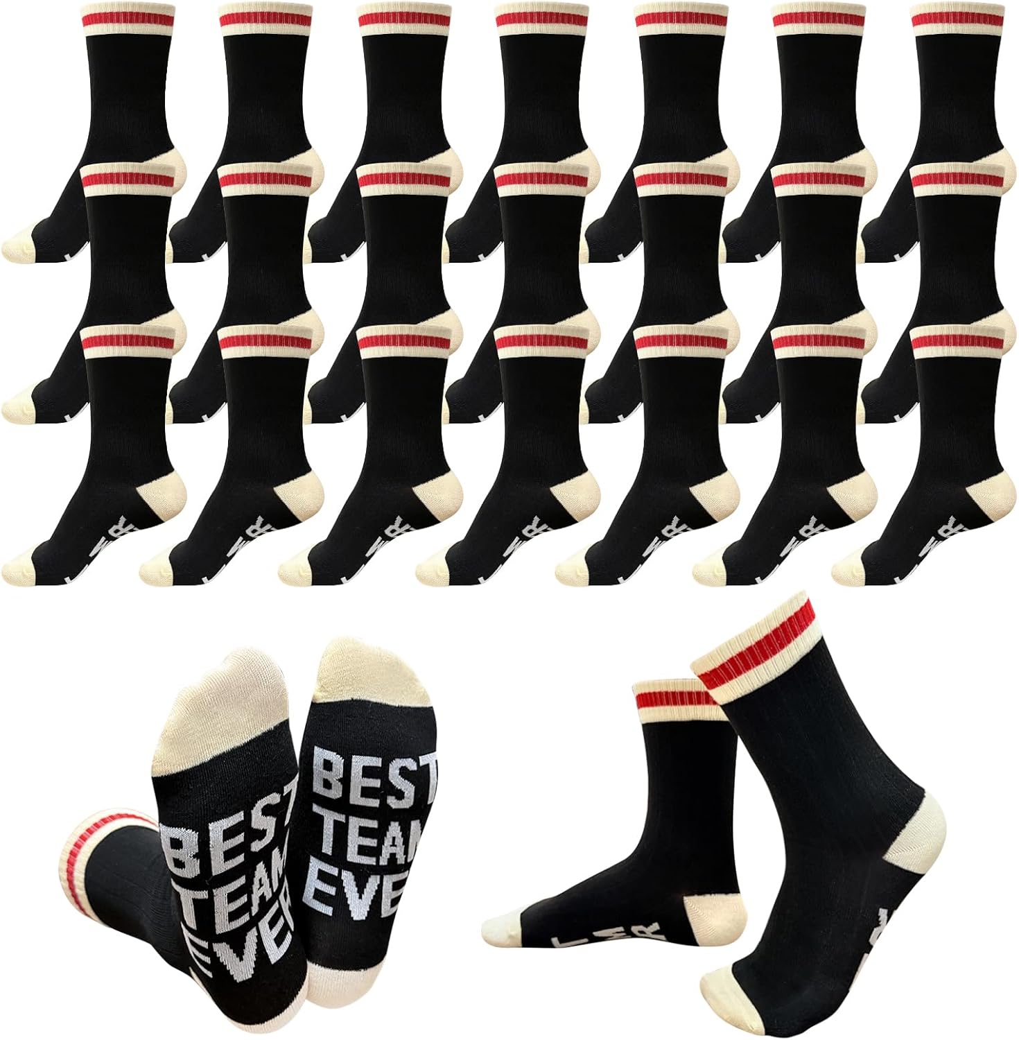 36 Pairs Best Team Ever Socks Bulk Employee Appreciation Staff Holiday Gifts for Coworker Christmas Party Favors