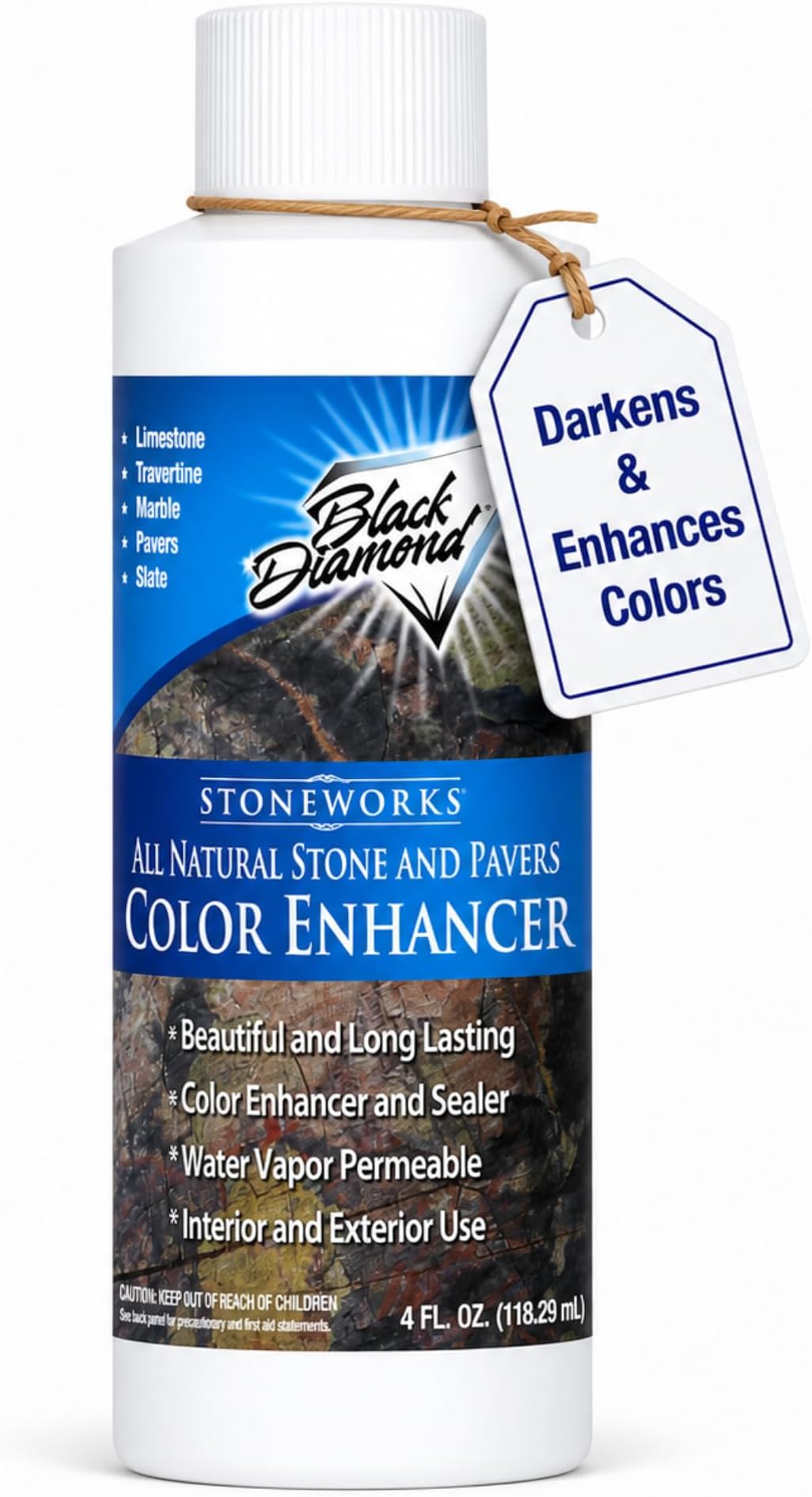 Black Diamond Stoneworks Color Enhancer Sealer for All-Natural Stone and Pavers. Marble, Travertine, Limestone, Granite, Slate, Concrete, Grout, Brick, Block. (trial)