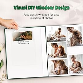 Artfeel Photo Album 4x6 with 600 Pockets,Slip-in Picture Albums,Linen Cover Memory Book with Front Window,White Page Vertical Photo Book for Wedding,Family,Anniversare,Baby,Vacation