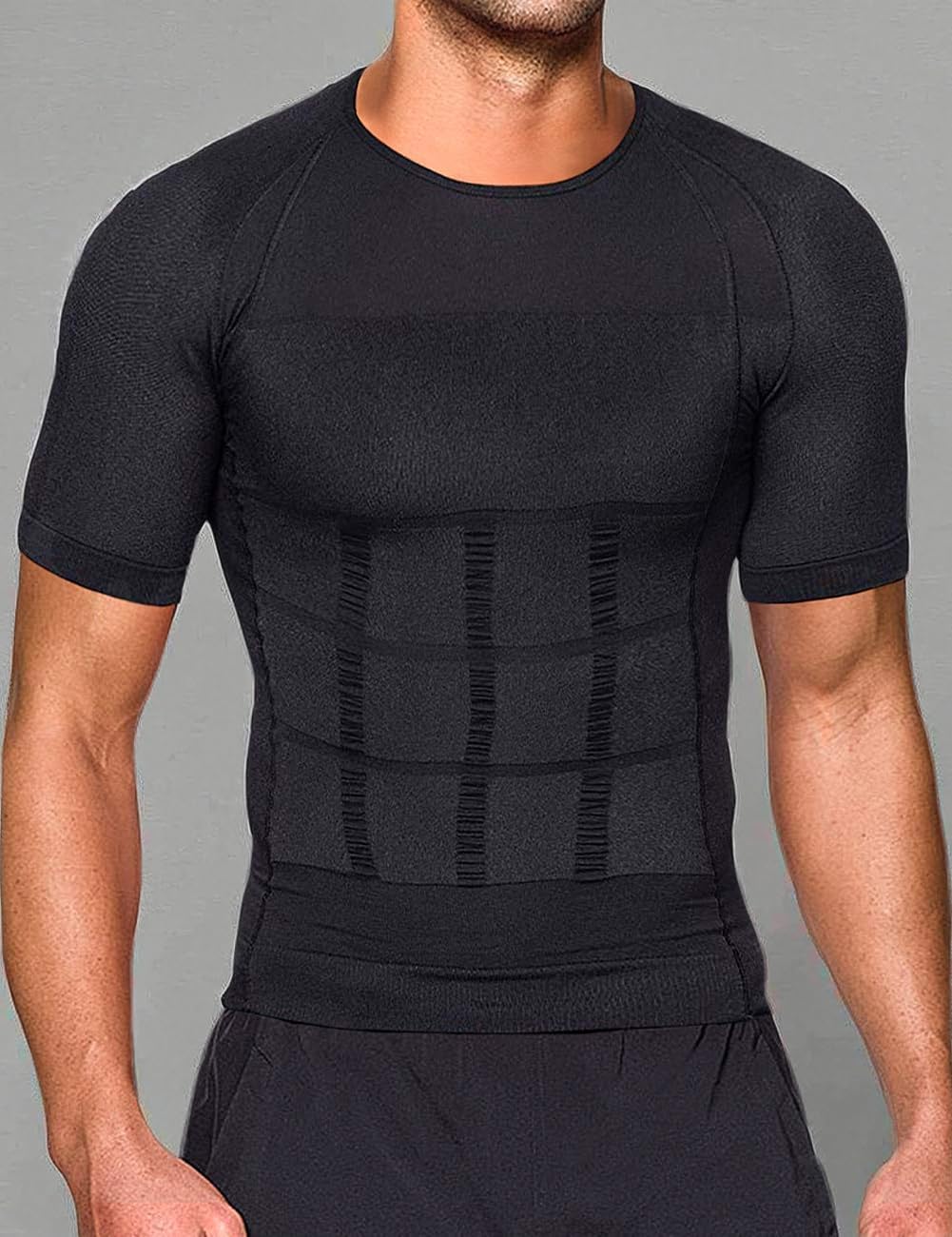 NonEcho Mens Slimming Body Shaper Seamless Compression Shirt Tummy Control Slimmer Shapewear Gynecomastia Undershirt - Image 7