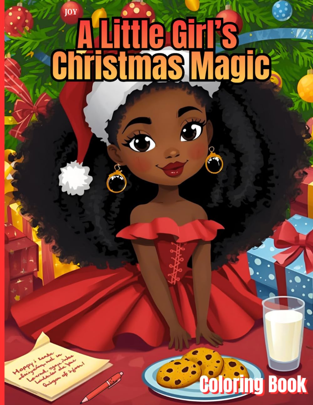 A Little Girl’s Christmas Magic Coloring Book: Christmas Magic for Black Girls: Simple, Sweet, and Fun Coloring Book