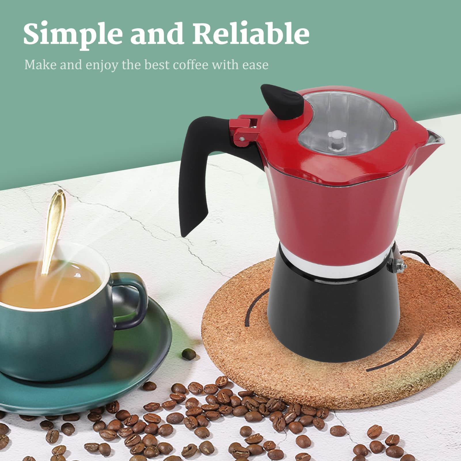 CHICIRIS Cafetera para Estufa, diseño de Bloque de Color Doble, fácil de Usar, Hermosa cafetera Moka confiable de Aluminio para Viajes