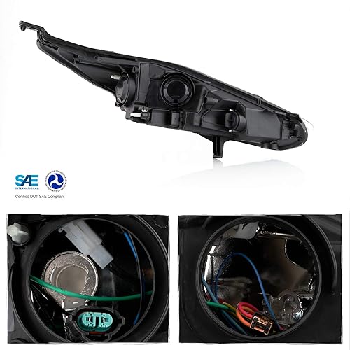 Miniatura 2 de AKKON - Compatible con Ford Fiesta Titanium Sedan Hatchback 2014 2015 2016 2017 tipo halógeno Par de faros delanteros cromados izquierdo + derecho