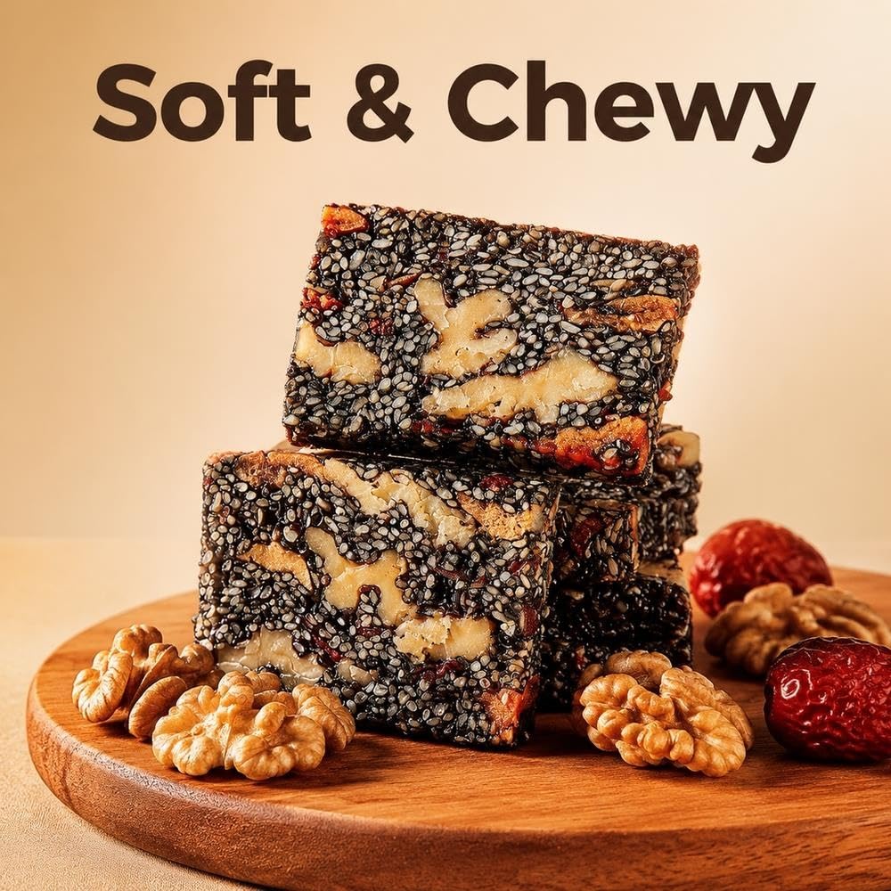 Snack masticable suave de sésamo negro y nuez 500g