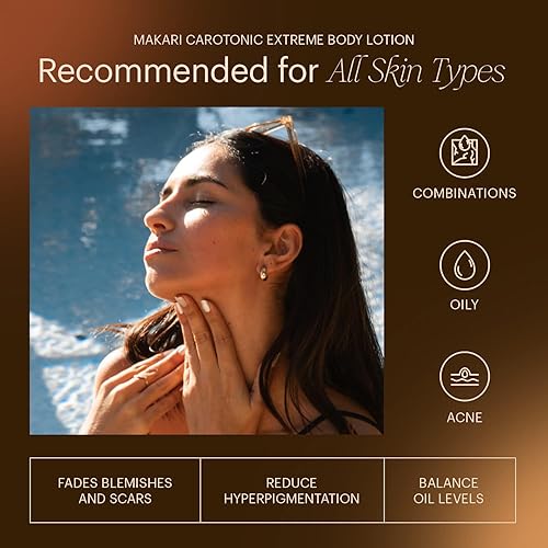 Miniatura 4 de MAKARI Carotonic Extreme Body Lotion (17.6 oz) | Combate el exceso de producción de aceite | Ayuda a desvanecer cicatrices y marcas corporales |