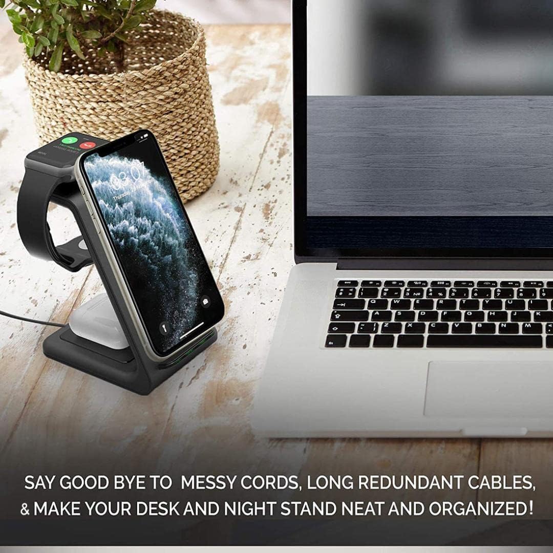 Limited Wireless Charging Stand, 3 in 1 Wireless Charger Dock Station for Apple Watch 6 SE 5 4 3 2, Airpods 2/Pro, iPhone 13Pro Max/13 Pro/13/12/12PRO/11/11 Pro/X/Xr, Qi-Certified Phones