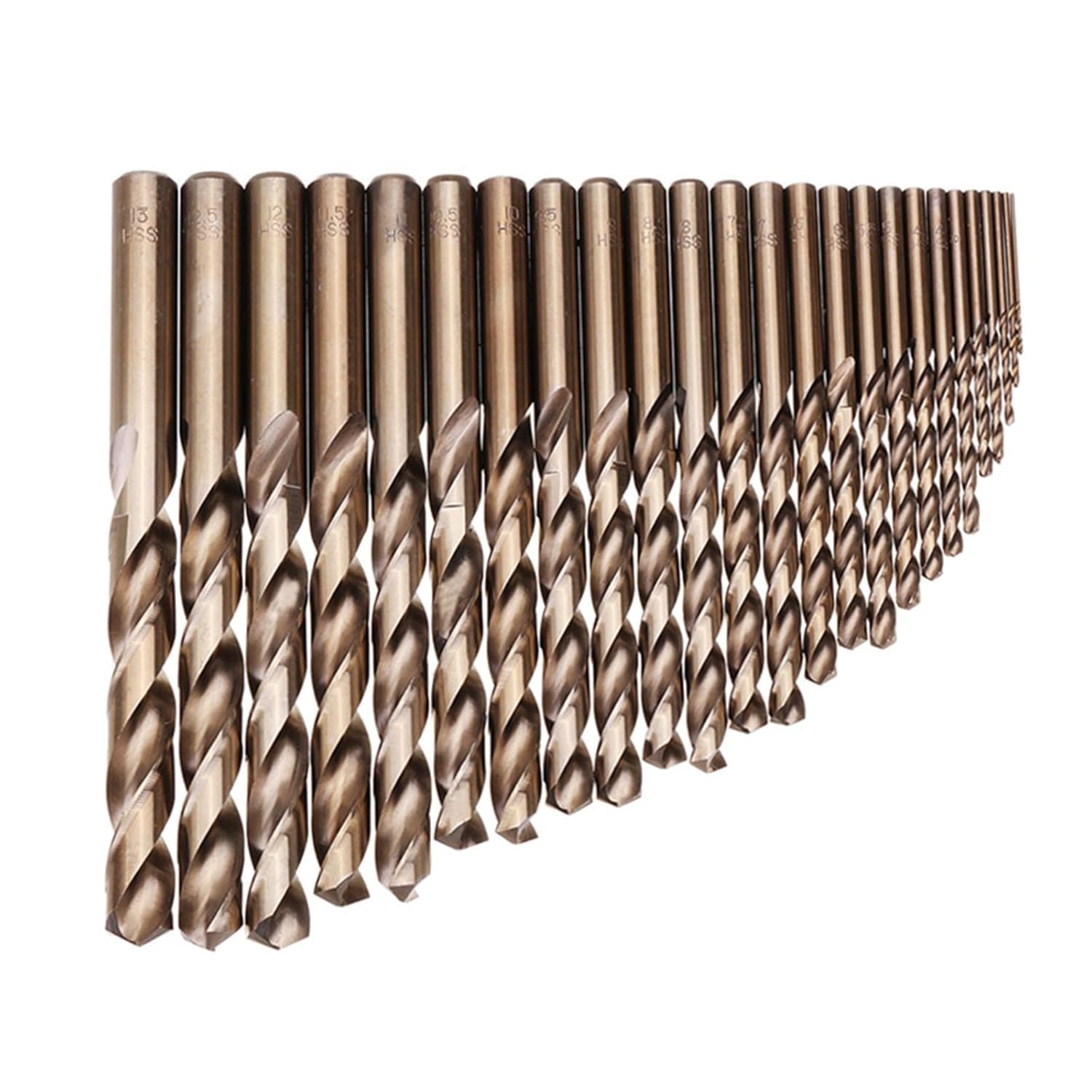 Foret hélicoïdal, 25 Pièces, Diamètre 1-13mm M35 Hss-co Embouts Hélicoïdaux À Tige Droite for Métal Trempé, Etc.
