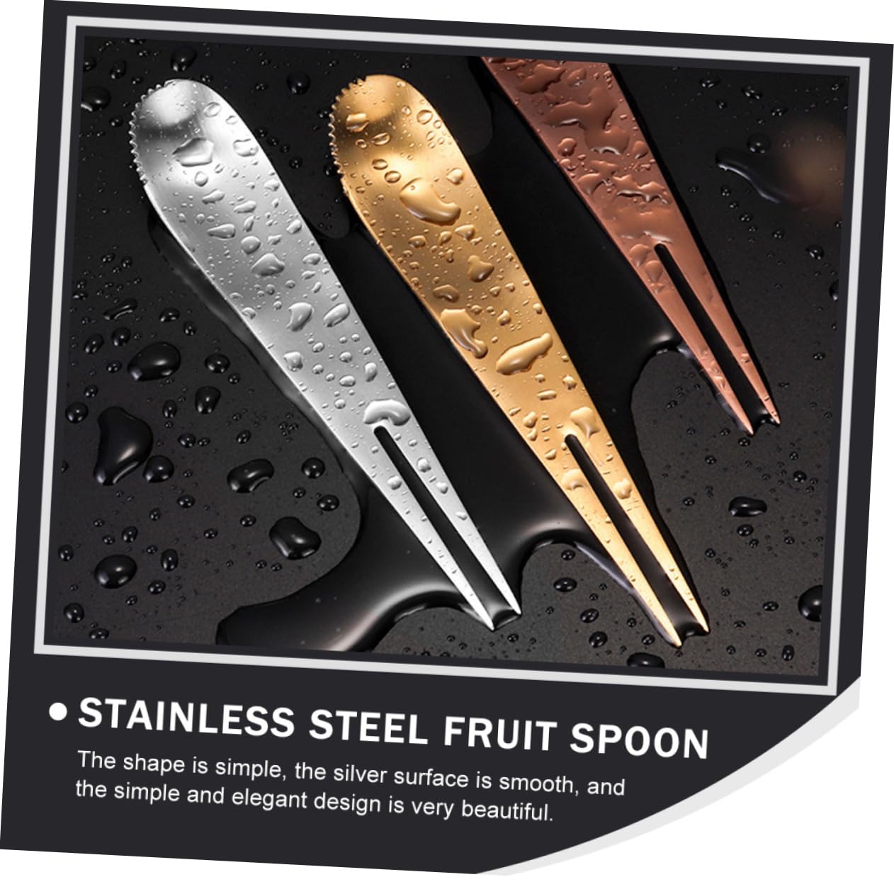 Holibanna 2Pcs Multi Function Stainless Steel Snack Forks for Fruit Puree Durable Dual Use Tableware Compact for for Cakes and Puddings Smooth Polished Finish