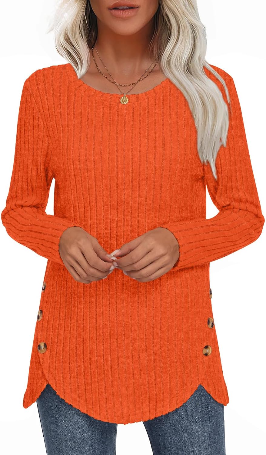 TAOHUADAO Womens Fall Tops Dressy Sweater Long Sleeve Shirts for Women