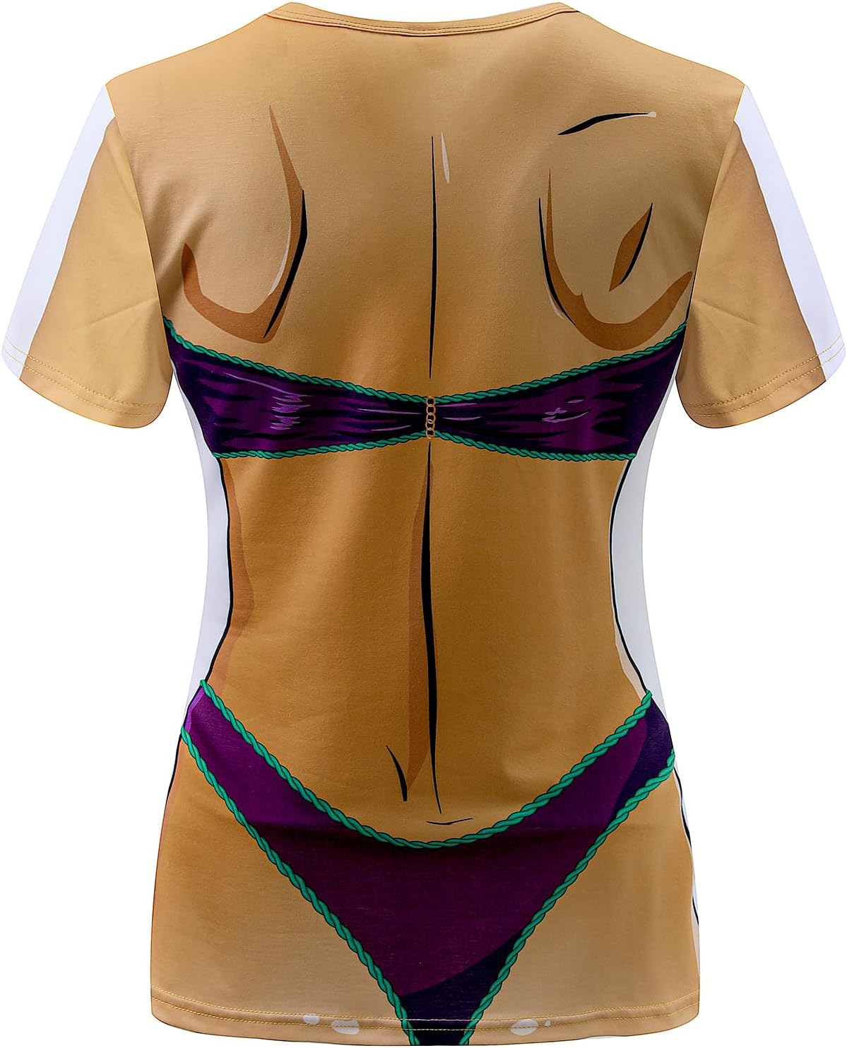 Womens Festival Bikini Printed Short Sleeve Costume T-Shirts
