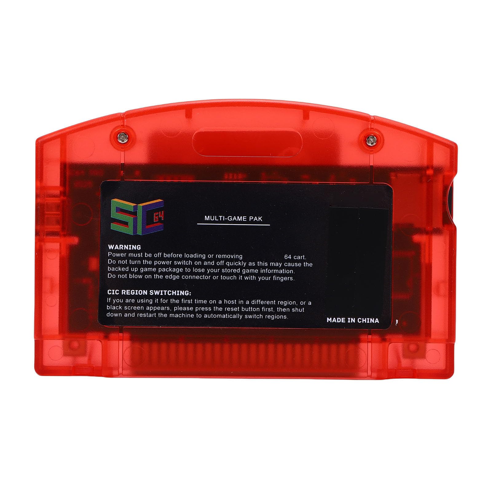 Compatible con Consola de Juegos N64 de Código Abierto con Copia de Seguridad de Guardado Automático, Admite Juegos de 64 MB y Conexión USB Tipo C para Retro (Rojo Transparente)