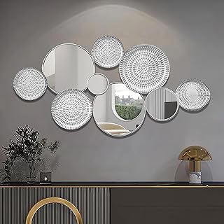 Silver Wall Mirrors Decorative,Large Modern Wall Art Mirror for Living Room Decor 45 *
