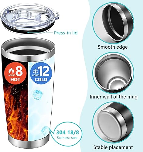 Miniatura 3 de Paquete de 6 vasos de viaje de acero inoxidable de 20 onzas con tapa, popote y cepillo, regalo de agradecimiento para hombres y mujeres, voleibol,