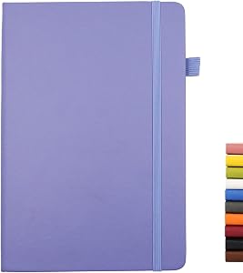 Lined Journal Notebooks with Pen Loop, Hardcover Notebook Journal for Work, 100Gsm Premium Thick Paper with Inner Pocket, Medium 5.7"x8.4", （Purple, Ruled）
