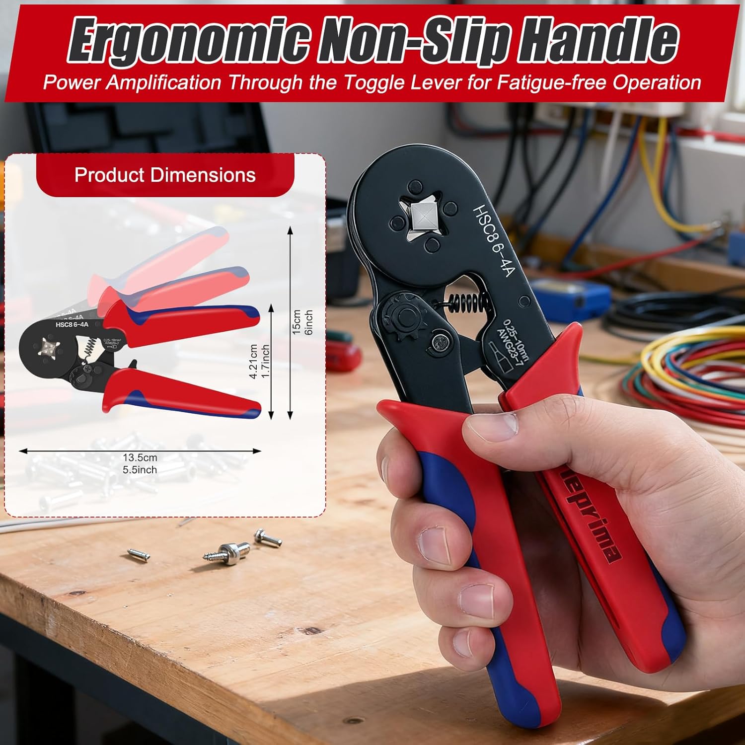 Ferrule Crimping Tool Kit Crimper - 1200PCS Wire Ferrules Professional Ferrule Crimper Tool Kit Self-Adjusting Ratchet Crimping Pliers Set for AWG 23-7 Cable Connectors Terminals Wire for 0.25-10mm²