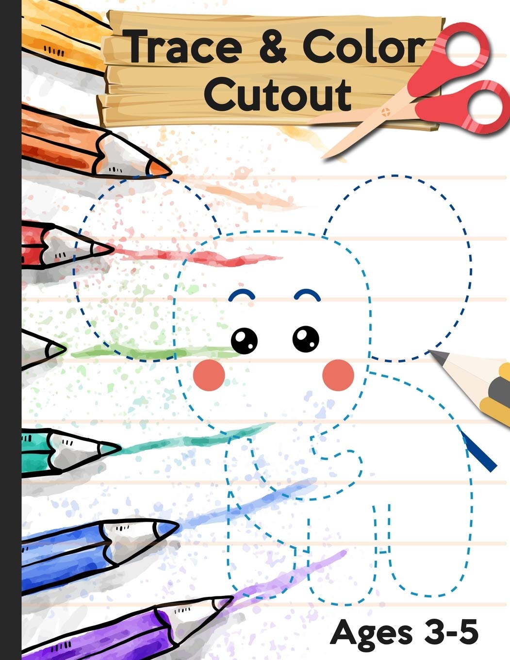 Trace Color and Cutout: 3 in 1 Trace Color and Cut out | Big Scissor Skills Practice Workbook For Preschool | Fun Cutting Activity Book for Toddlers ... | Fine Motor Skills, Hand-Eye Coordination