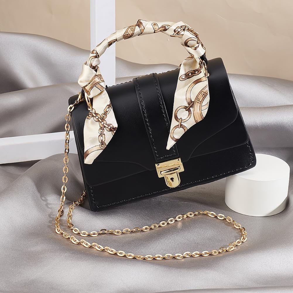 WADORN DIY PU Leather Bag Kit, Handmade Crossbody Bag Making Kit Women Shoulder Bag Leather Pattern Sewing Materials Set Fashion Handbag Making Kit Adult Birthday Christmas Handicraft Gift, Black