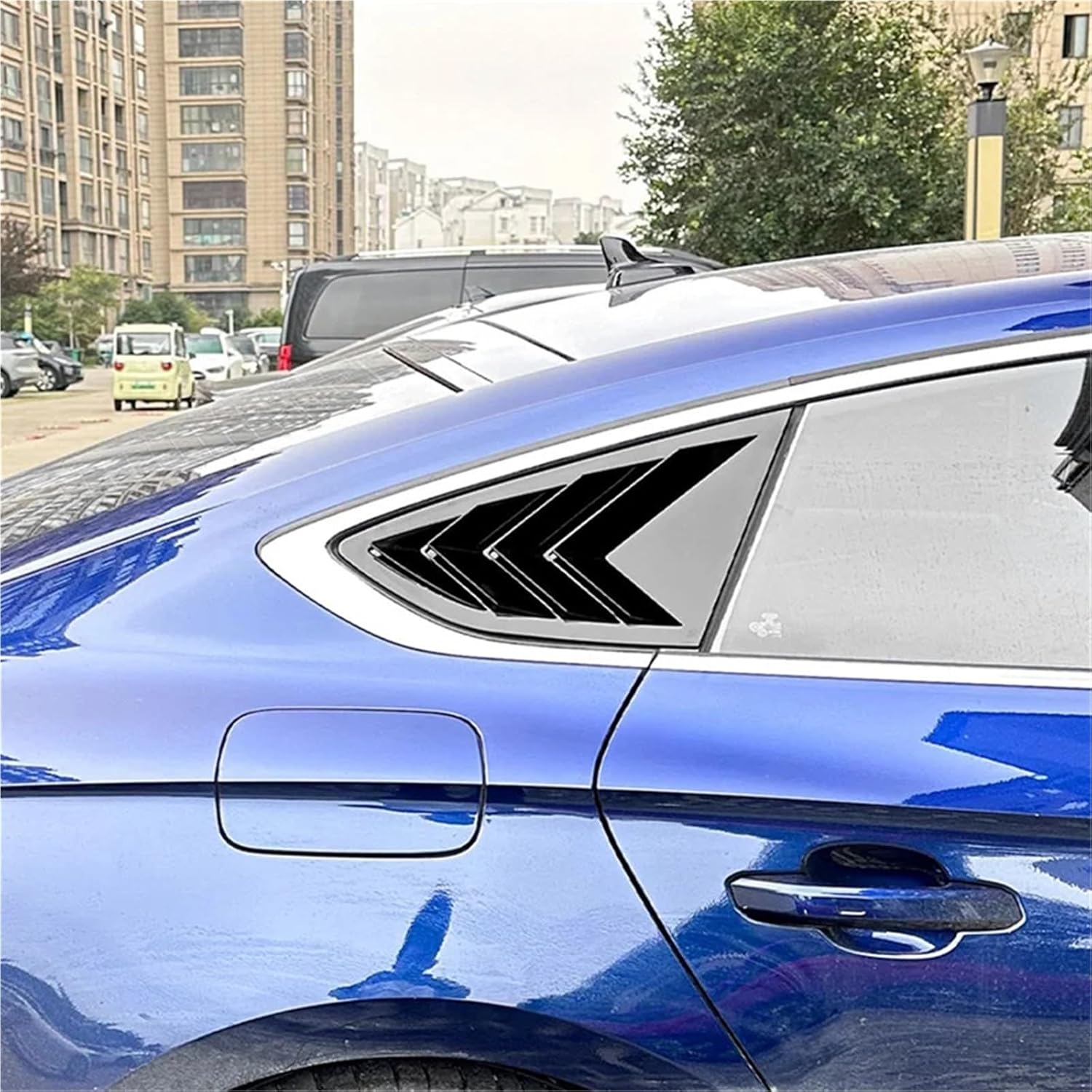 Car Rear Triangular Window Louvers Shutters Blinds Cover Trim Compatible with A5 S5 F5 Sportback 4 Door 2017-2024(Glossy Black)