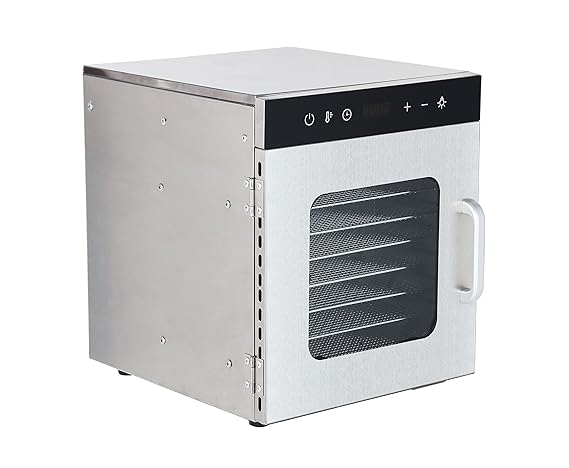 Envop Upgraded Dehydrator for Food and Jerky 8 Stainless Steel Trays Dryer Machine with 24H Adjustable Timer and Temperature Control Dehydrator for Meat Beef Herb Fruit Vegetable 500W