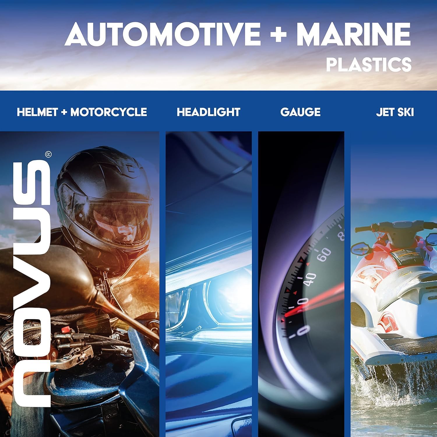 NOVUS Plastic Polish | 6ct Polish Mates Pack | Plastic Clean & Shine #1, Fine Scratch Remover #2, Heavy Scratch Remover #3 | Extra Novus #3 Bottle | 8 Ounce Bottles