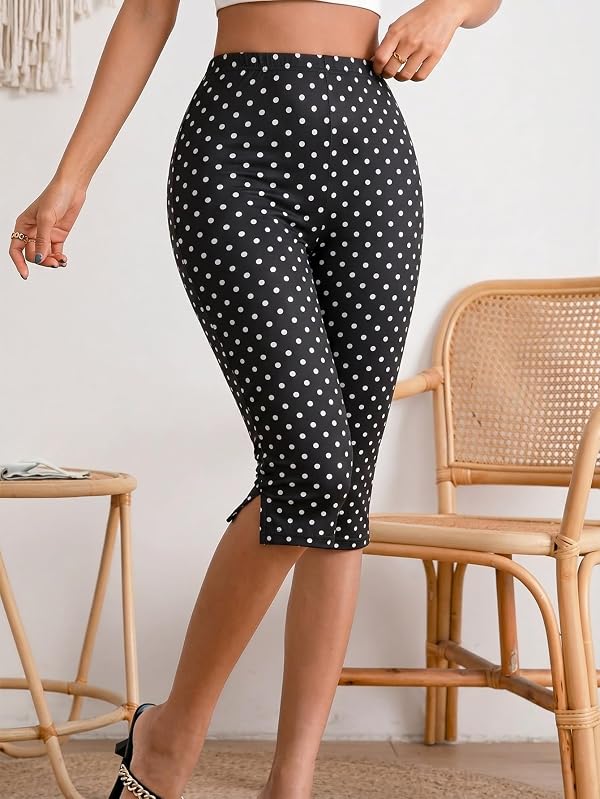 MakeMeChic Women's Capri Pants High Waisted Yoga Workout Leggings Black C Medium by MakeMeChic - Used condition - Image 4