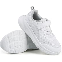 JABASIC Kids Black/White Hook and Loop School Uniform Sneaker