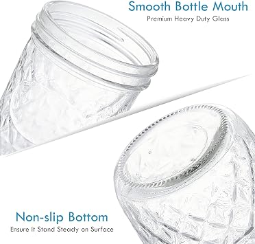 YEBODA 16 oz Wide Mouth Mason Jars with Lids, Glass Canning Jars, 12 Pack