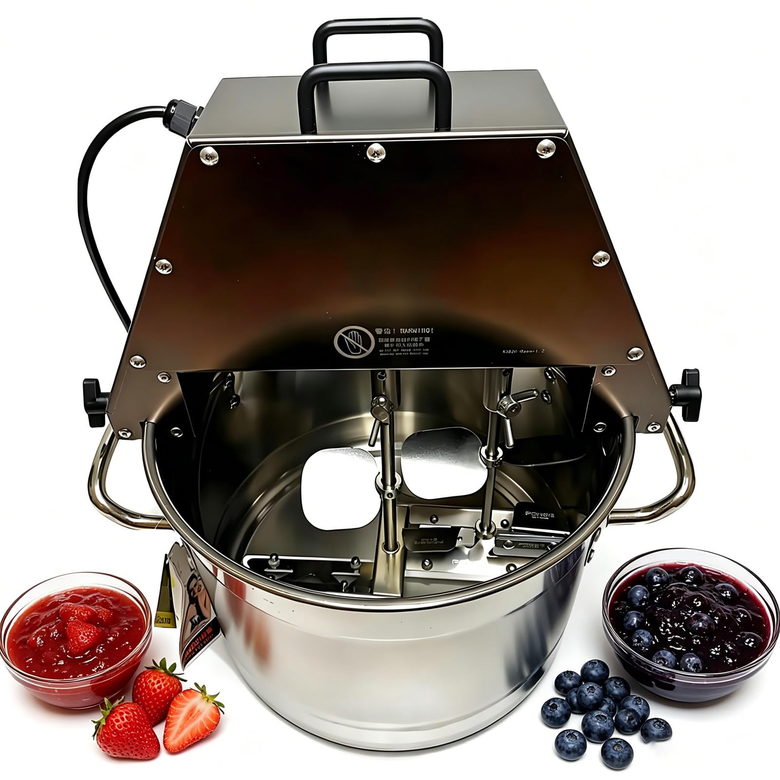 DNEPEI Vertical Commercial Jam Mixer – Space-Saving Design with Double Stirring Paddle & Auxiliary Fan, Includes Light for Professional Kitchens