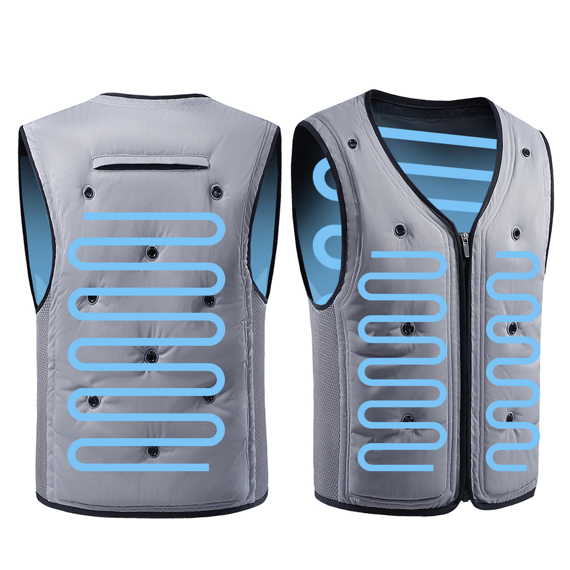 Power Supply, No Cold Pack Required, Summer Water Cooling Vest, Physical Cooling, Water Vest, Can Be Used Only With Water Filling, Uniform Cooling, Summer Cooling Work Clothes, Heat Stroke Prevention
