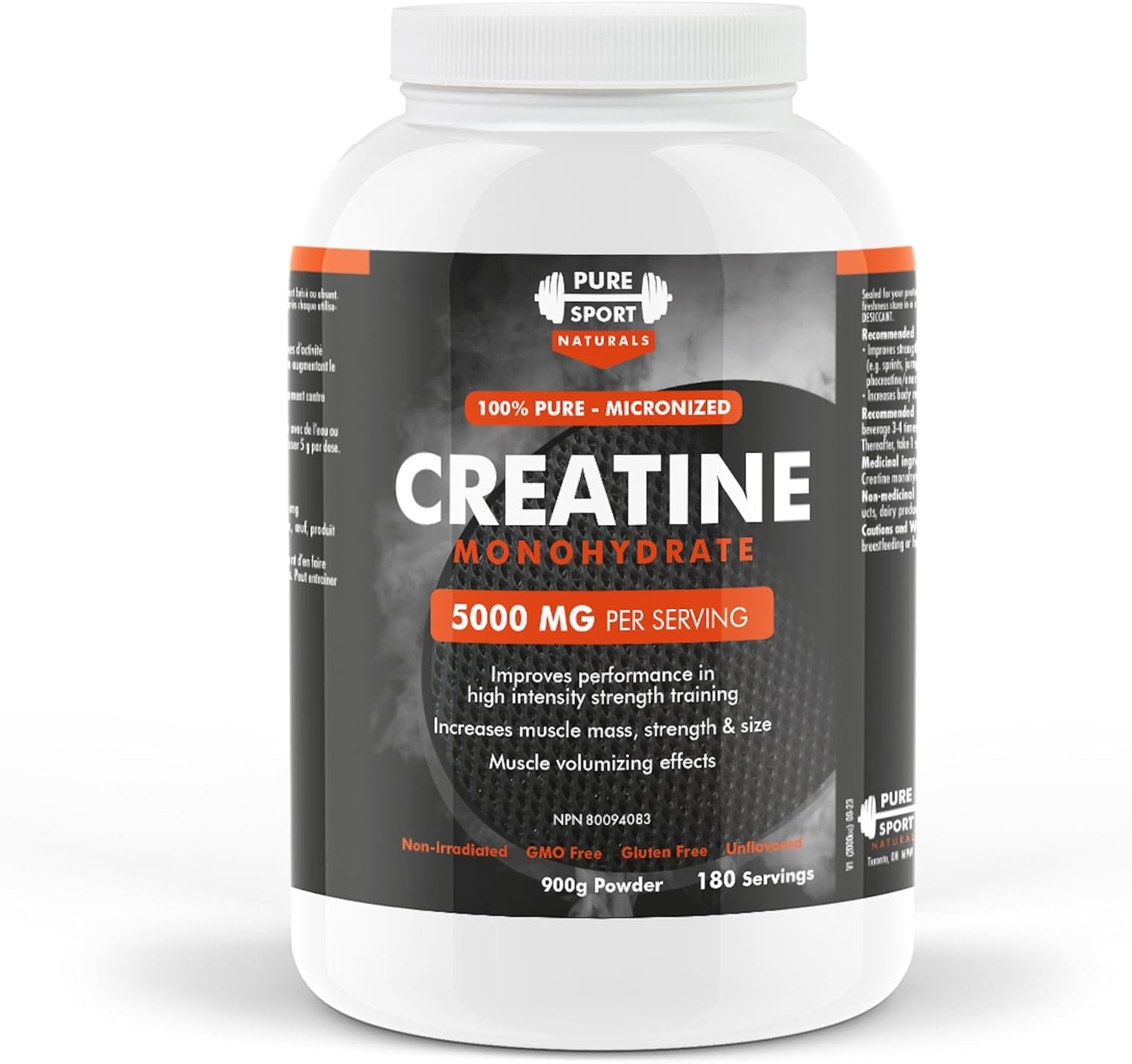 Creatine Monohydrate Powder 900g (180 Servings) Pure Micronized