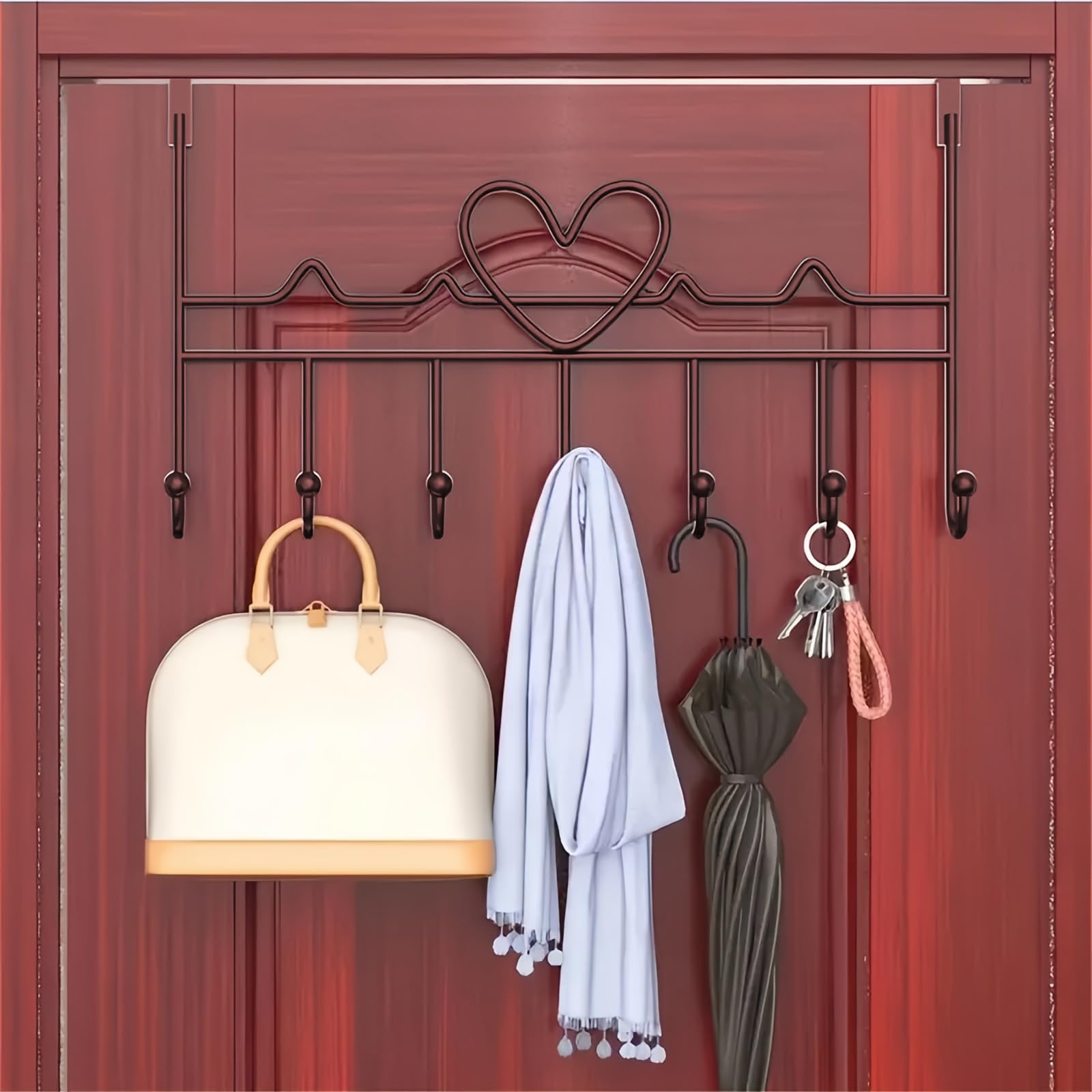 WBDXWB Over The Door Hook, Over Door Hanger for Coat Towel, Bag, Robe (2 Pack, Bronze) - Image 3