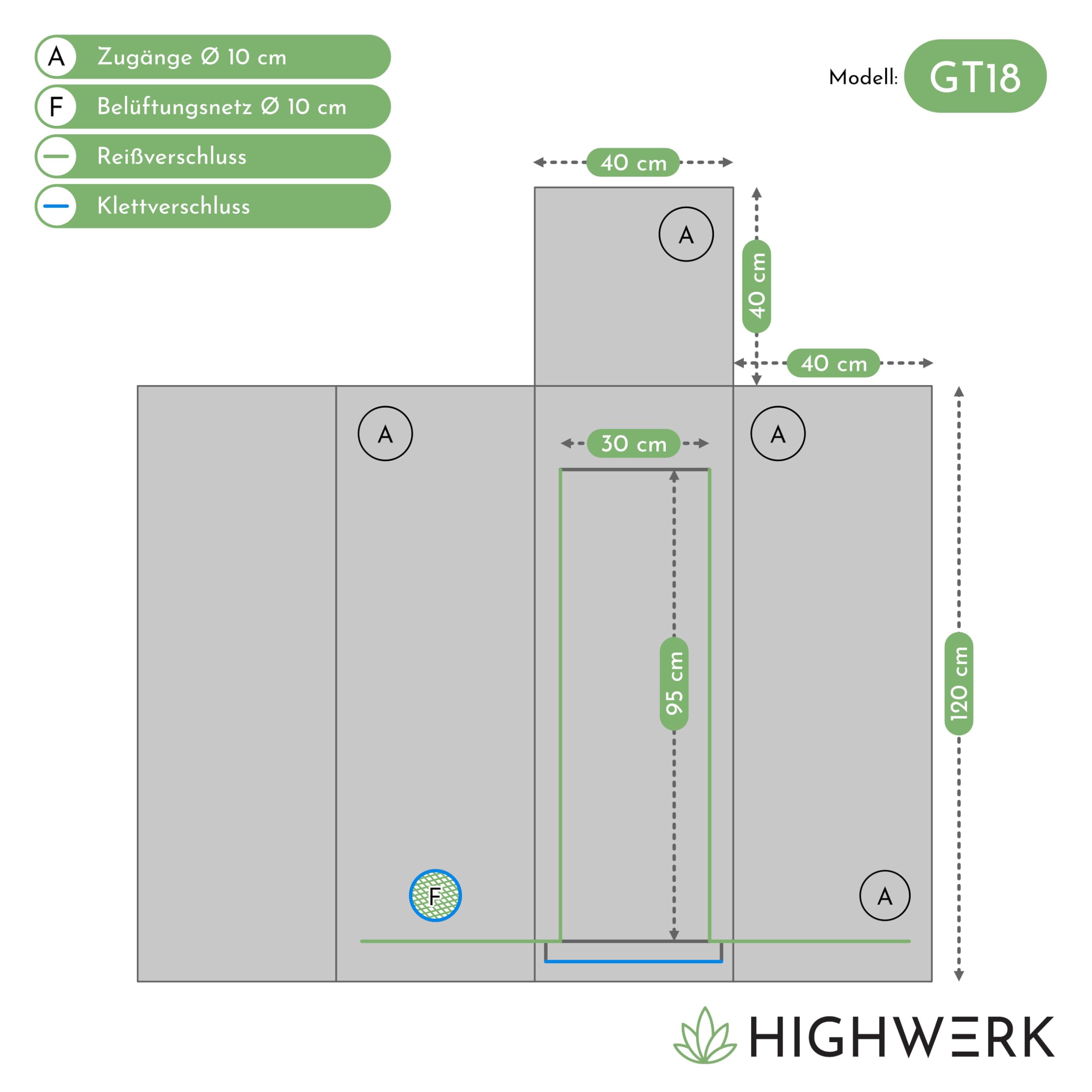 Tenda da coltivazione 40 x 40 x 120 cm | Tenda per coltivazione di piante da interno | Nero Verde | Grow Box, Crescita domestica, Armadio | Tenda per coltivazione, tenda per piante, tenda per