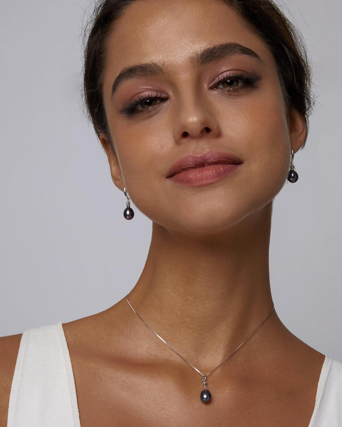Michooyel 925 Sterling Silver Freshwater Cultured Pearl Dangle Drop Earrings for Women AAA+ Quality 8mm White Pearl Earrings Jewelry for Women