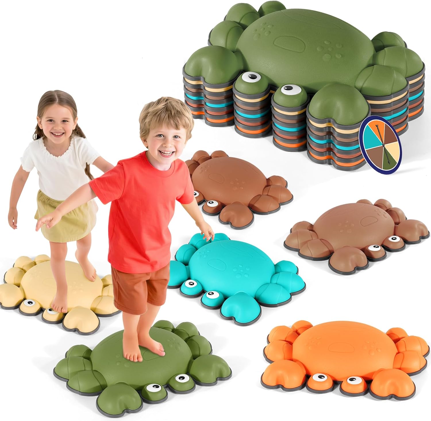 TOPNEW Stepping Stones for Kids, Non-Slip Balance Stepping Stones for Promoting Children's Coordination Skills, Toddler Stepping Stones Obstacle Course for Kids Age 3 4 5 6 7+