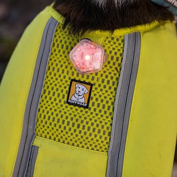Ruffwear, Front Range Dog Harness & Beacon Light Bundle No Pull Dog Harness with Rechargeable Light for Collar, Night Walking & Hiking, Adjustable Padded Vest, Basalt Gray, Medium