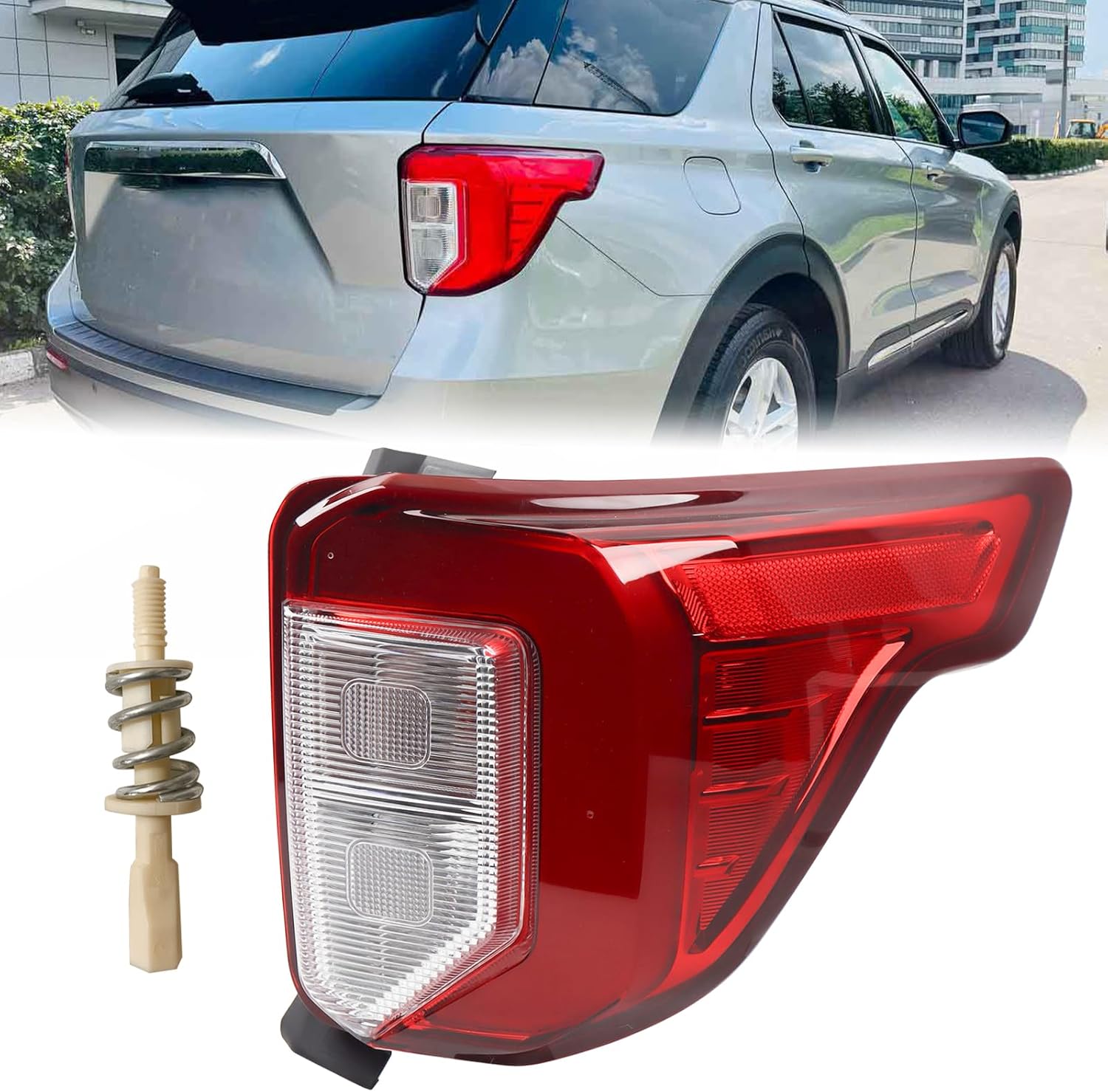 RH USA Type Tail light Include Screws Assembly Fit for 2020-2023 Ford Explorer Rear Lamp Included Plastic Screw Stud With Thread Right Passenger Side FO2801275 LB5Z13404F