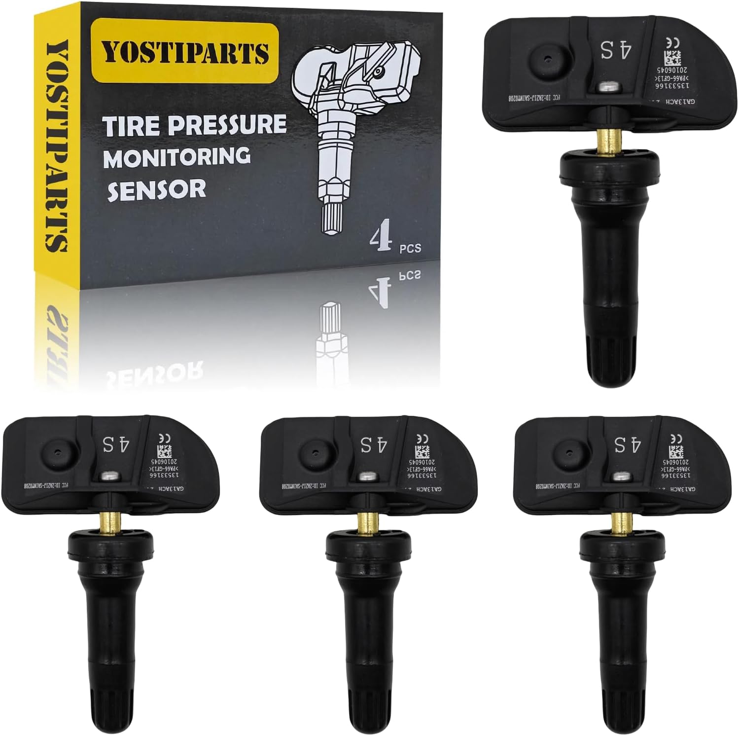 YOSTIPARTS Tire Pressure Monitoring System Sensor (TPMS) Compatible with Silverado Hd Silverado 1500 2500 3500 Ev Tahoe Suburban Yukon XL Corvette Escalade Envision Esv 13533166 13542523 433 Mhz 4-pc