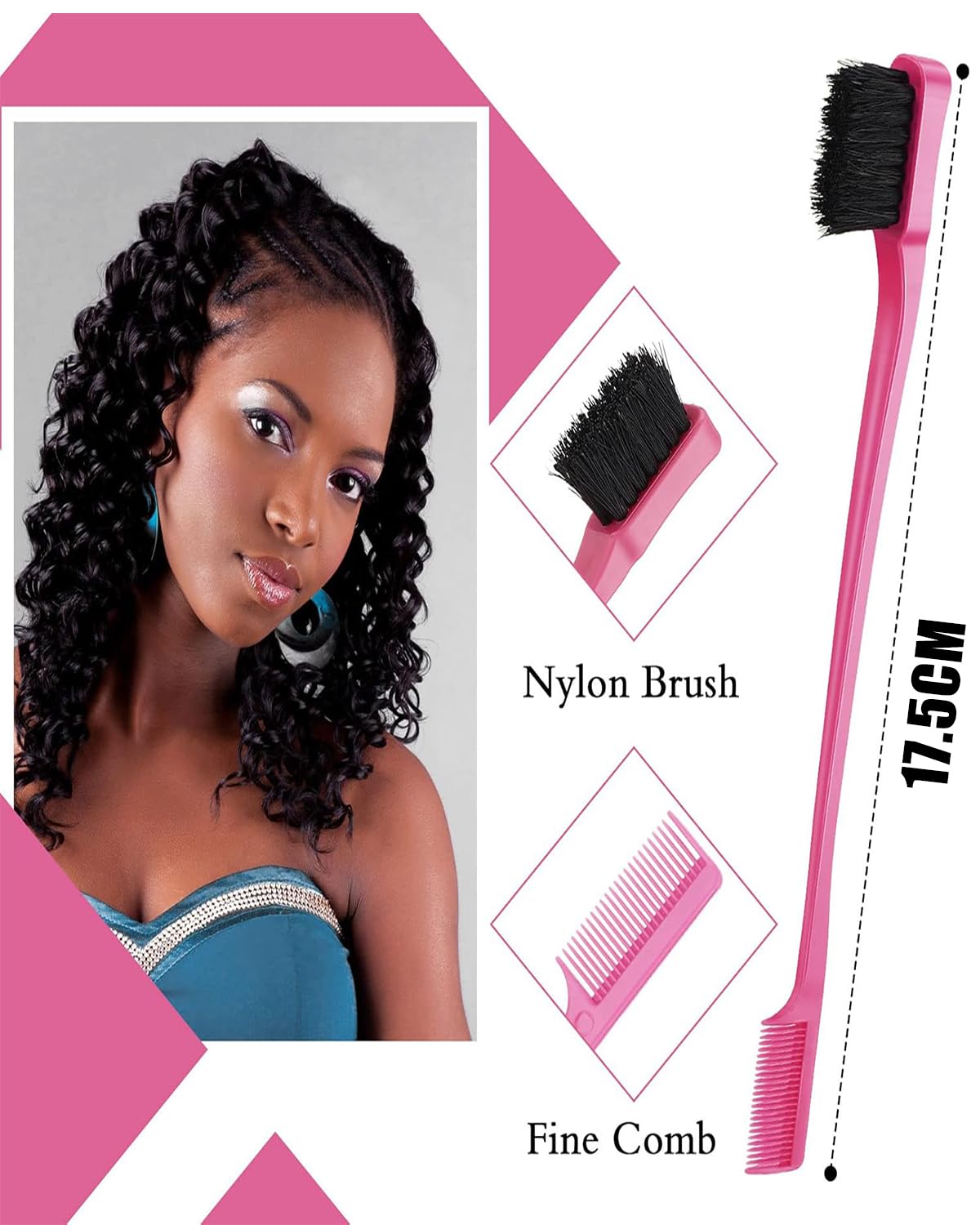 Comb Set, Diffuser for Curly Hair, Hair Diffuser, Hair Stylists Professional Styling Comb Set, Diffuser Hair Dressing Styling Tool Usage at Home to Acheive Curl Defination (Rose Red) - Image 3 thumbnail