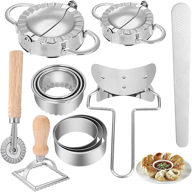 JOSPL Zestaw 12 foremek do ravioli, stal nierdzewna, zestaw foremek do robienia pierogów, ravioli, ravioli, foremki do ciastek, tortellini, narzędzia kuchenne do pierogów, ravioli