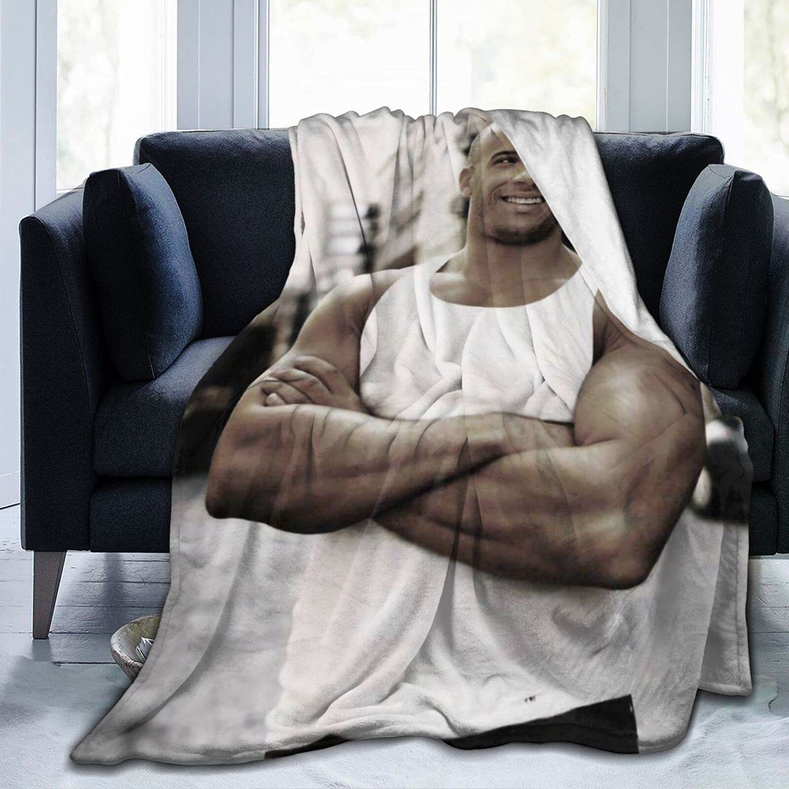 YINGD Vin Diesel Blanket 3D Print Flannel Blanket Collage Blanket Anti Pilling Bed Blanket for Adults Kids for Bedroom Sofa Decoration 150x125cm