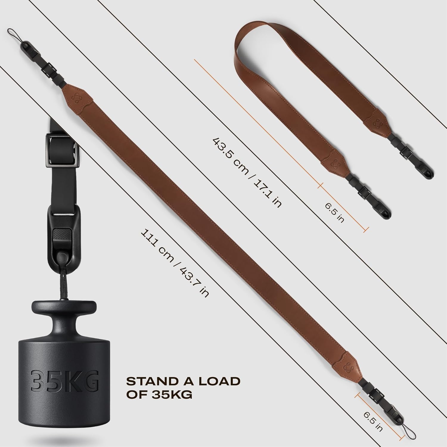 C Coiro Classic Leather Camera Strap with Quick Release, Sling Neck DSLR SLR Camera Shoulder Strap for Photographers - Image 3