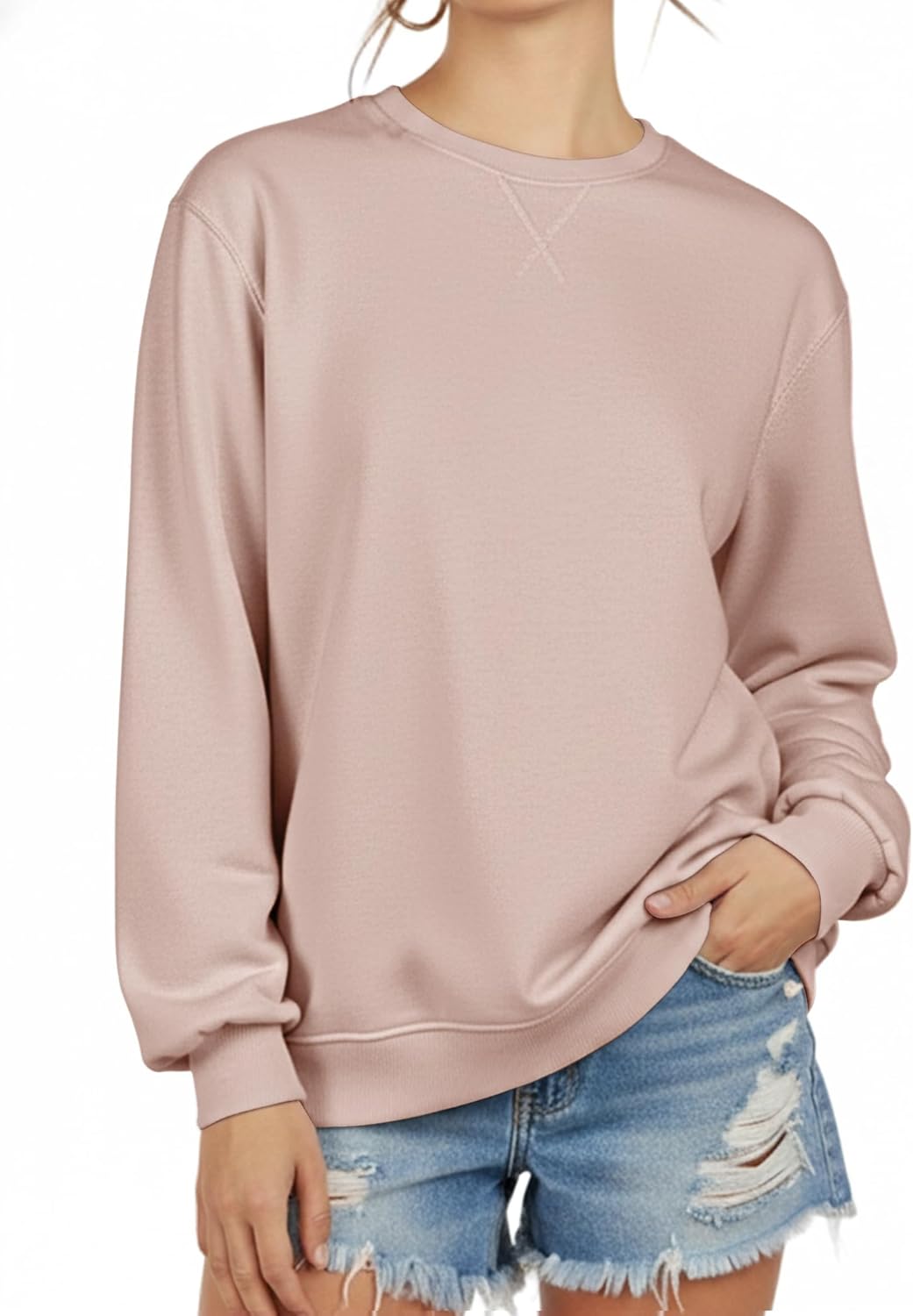Sweatshirt for Women Long Sleeve Crewneck Womens Sweatshirt Pullover Long Sweatshirts for Women Tunic Top Loose Fit