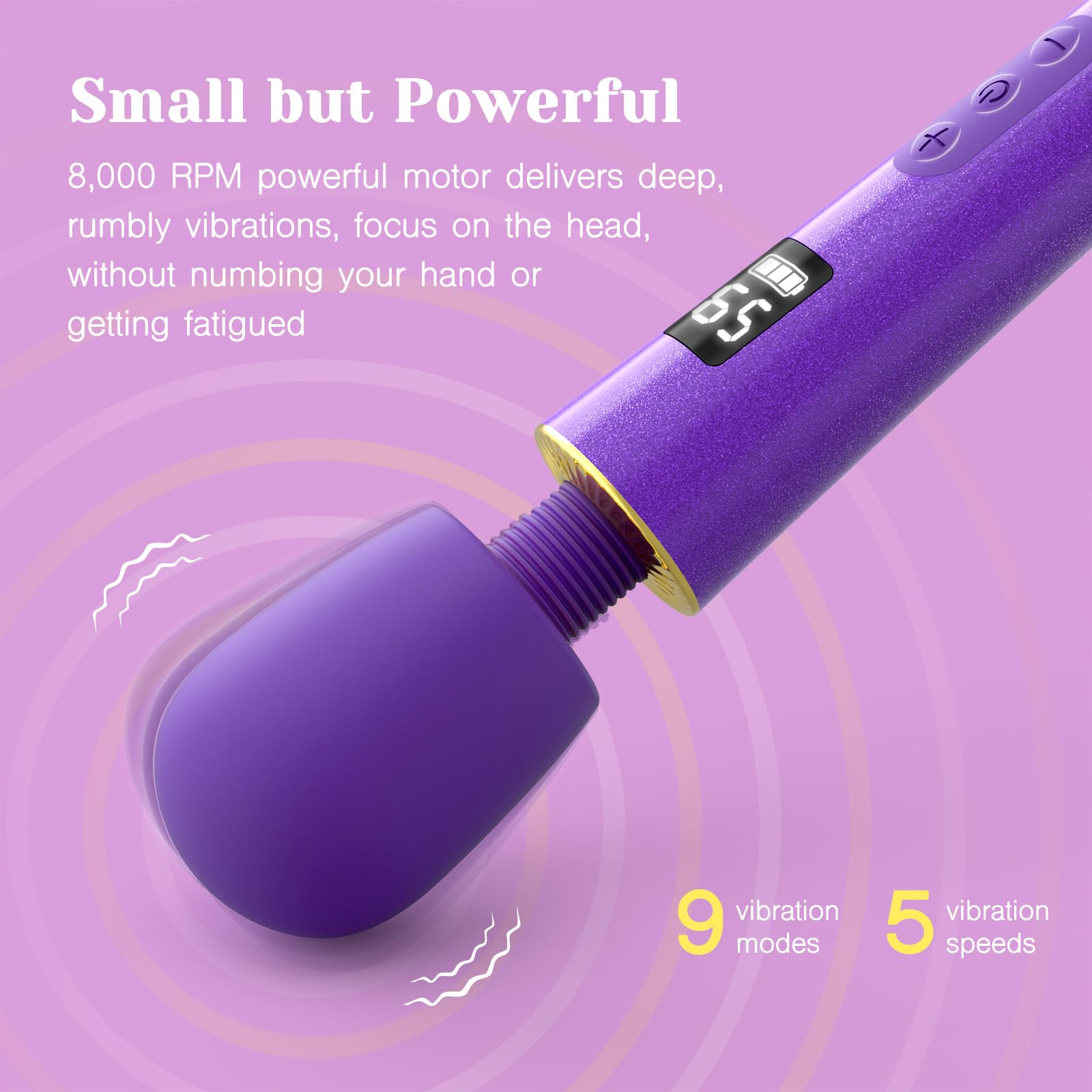 Tracy's Dog Wand Vibrator for Women- Powerful Cordless Full-Body Massager, Waterproof & Rechargeable, Clit Stimulator with 5 Modes & 3 Speeds, Adult Sex Toys for Solo & Couples, Erotic Massage, Hammer: Mini Neon Purple
