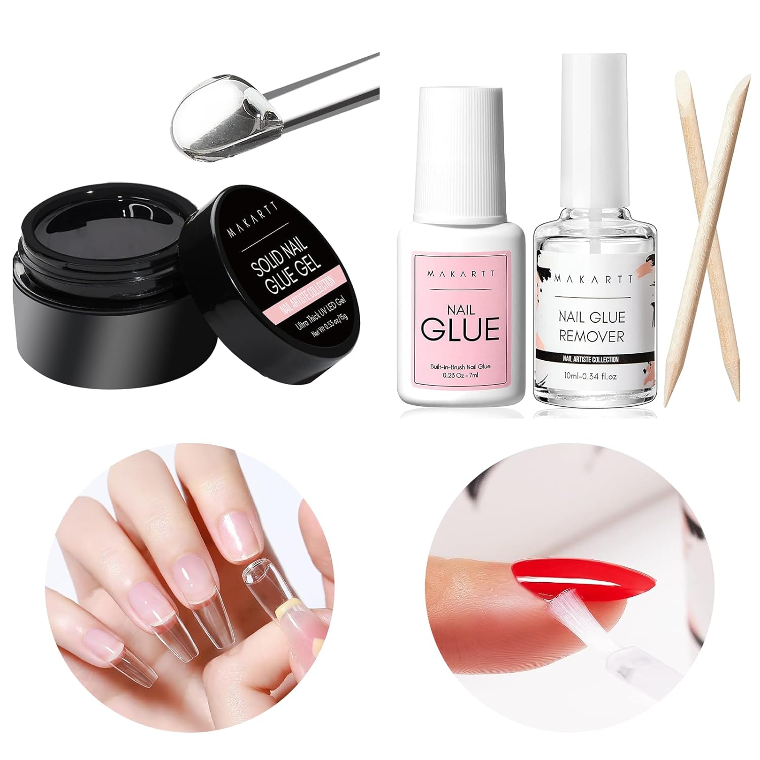 Makartt Solid Nail Gel for Soft Gel Tips Acrylic Nail Tips