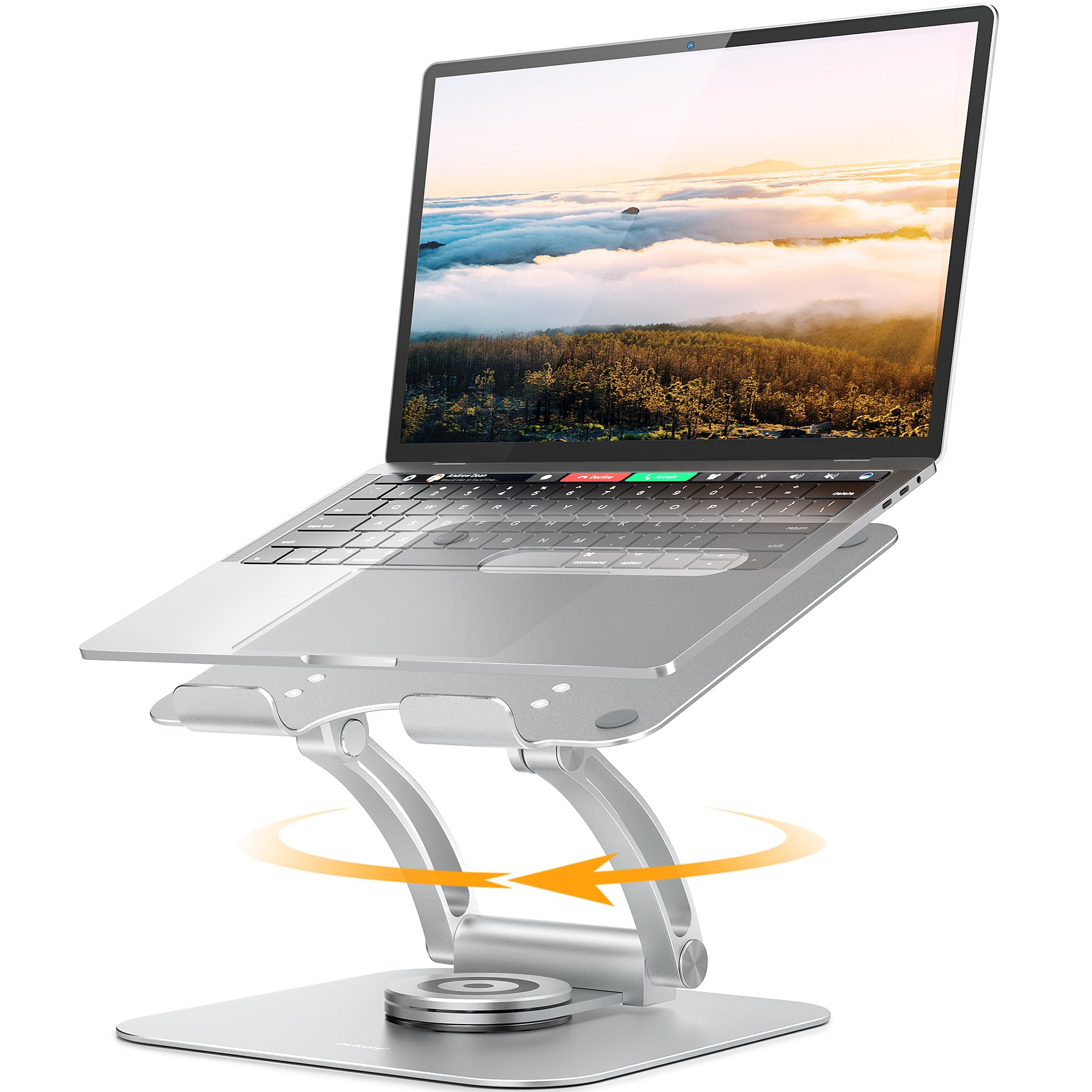 Nulaxy Supporto per computer portatile girevole a 360° regolabile in altezza con supporto per MacBook fino a 22 libbre compatibile con tutti i computer portatili, argento