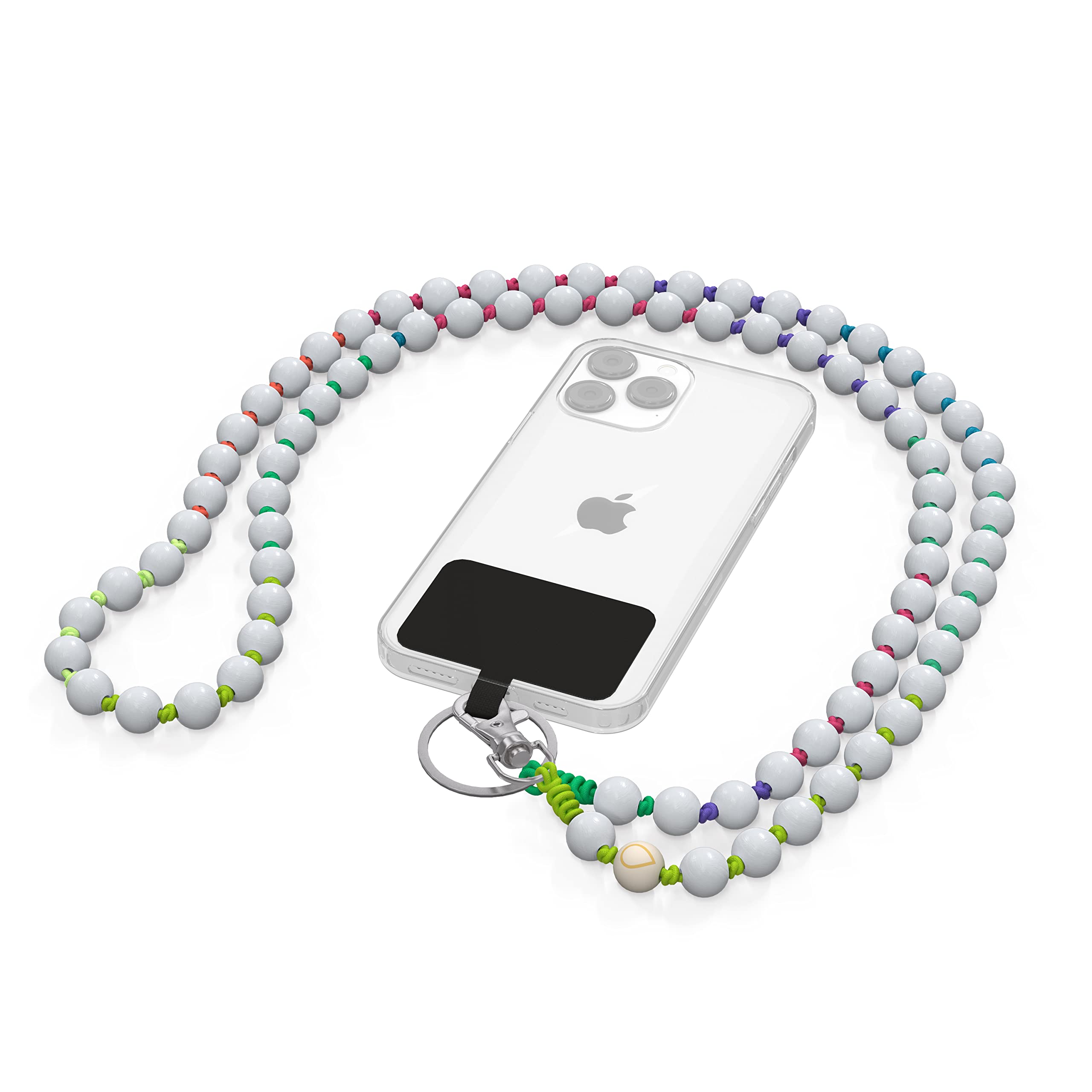 catena per cellulare con perline universali in legno, cordino, catena, collana da appendere, compatibile con smartphone: iPhone 15,14,13,12, Samsung Galaxy